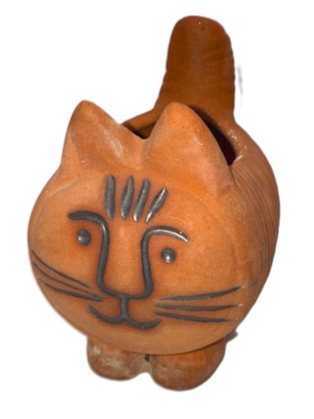 Terracotta Cat Planter - Whimsical Ceramic Kitty